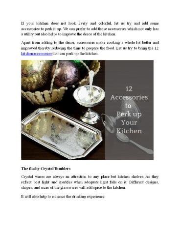 12 Accessories to Perk up Your Kitchen