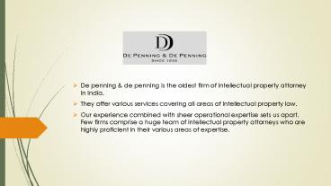 Patent attorneys India | Depenning & Depenning (2)