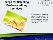 Steps for selecting business editing services