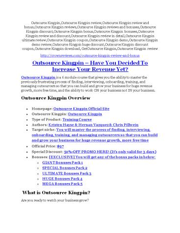 Outsource Kingpin Review - Outsource Kingpin DEMO & BONUS