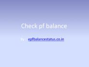 PF balance status online