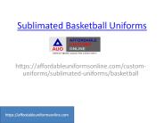 Sublimated Basketball Uniforms