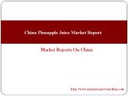 China Pineapple Juice Market Report