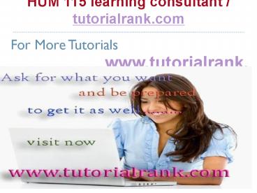 HUM 115 Course Success Begins / tutorialrank.com