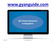 SAS Clinical Research In Bangalore