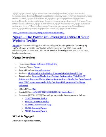 Ngage Software Review-(Free) bonus and discount