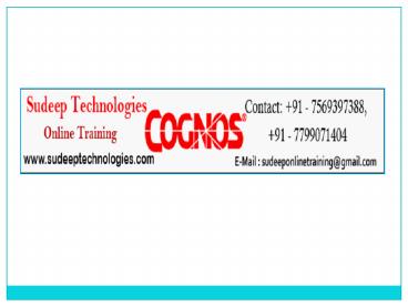Cognos Online Training in Hyderabad
