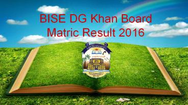 BISE DG Khan Board Matric Result 2016 Will Be Live Soon