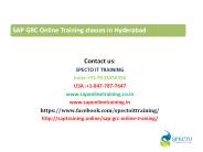 sap grc online training | specto