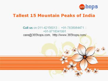 Giant 15 Mountain Peaks of India