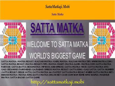 The Global Satta Matka Market