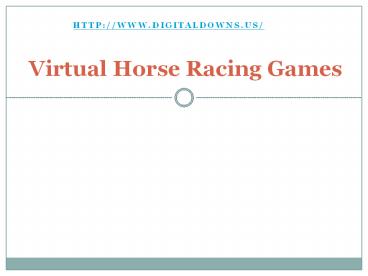 Virtual Horse Racing - Digital Downs