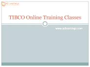 Best Quality TIBCO Online Training Classes in Hyderabad