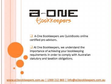 Online Accounting and Bookkeeping Services at A-one Bookkeepers
