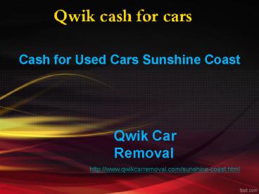 Cash for Used Cars Sunshine Coast
