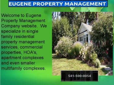 EUGENE PROPERTY MANAGEMENT