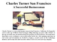 Charles Turner San Francisco A Successful Businessman