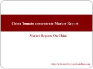 China Tomato Concentrate Market Report
