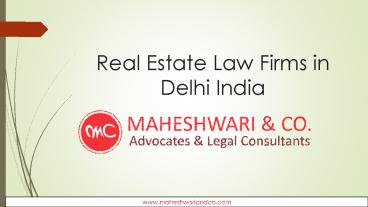 Real estate law firms in Delhi india
