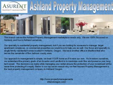 Property Management Ashland Oregon