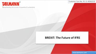 BREXIT: The Future of IFRS