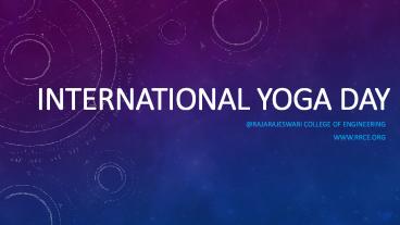 International Yoga Day 2016 @RRCE