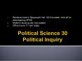 Political Science 30 Political Inquiry PowerPoint PPT Presentation