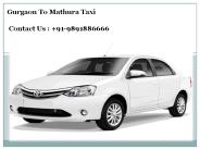 Gurgaon To Mathura Cabs