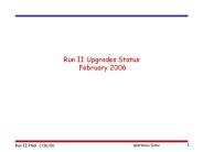 Run II Upgrades Status February 2006