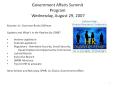 Government Affairs Summit Program Wednesday, August 29, 2007 PowerPoint PPT Presentation
