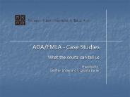 ADA/FMLA - Case Studies