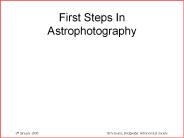 First Steps In Astrophotography