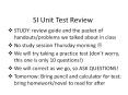 SI Unit Test Review PowerPoint PPT Presentation
