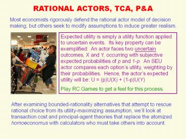 RATIONAL ACTORS, TCA, P