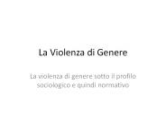 La Violenza di Genere