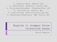 English 11 Grammar Focus Correction Areas