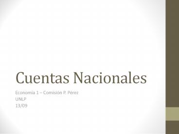 Cuentas Nacionales