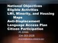 National Objectives Eligible Activities LMI, Minority, and Housing Maps Anti-Displacement Language Access Plan Citizen Participation PowerPoint PPT Presentation