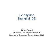 TV Anytime Shanghai IDE