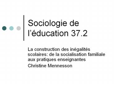 Sociologie de l