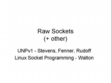 Raw Sockets (  other)