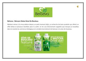 Belseva : Boisson Detox Sève De Bouleau