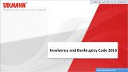 Insolvency and Bankruptcy Code 2016