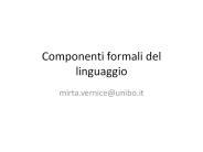 Componenti formali del linguaggio
