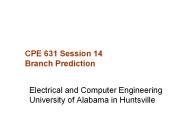 CPE 631 Session 14 Branch Prediction