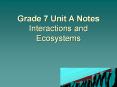 Grade 7 Unit A Notes Interactions and Ecosystems PowerPoint PPT Presentation
