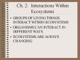 Ch. 2: Interactions Within Ecosystems PowerPoint PPT Presentation