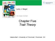 Chapter Five Trait Theory