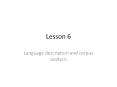 Language description and corpus analysis PowerPoint PPT Presentation