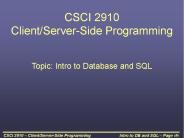 CSCI 2910 Client/Server-Side Programming